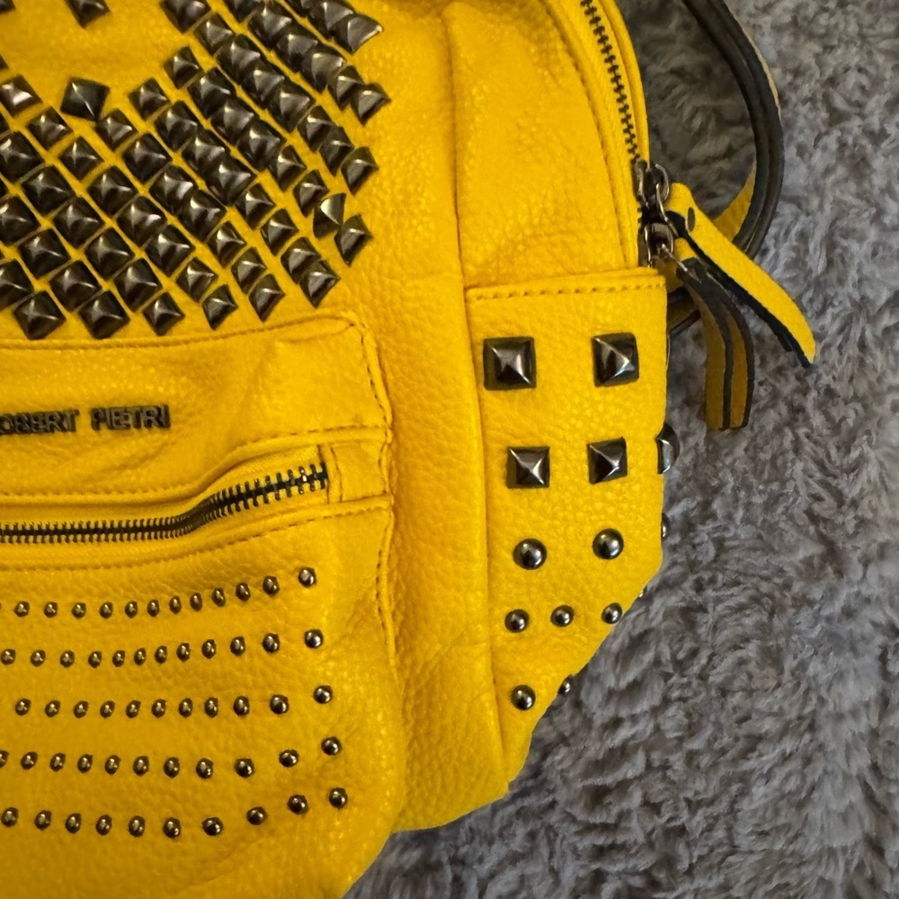 ROBERT PIETRI Yellow Studded Leather Backpack - Picture 14 of 15